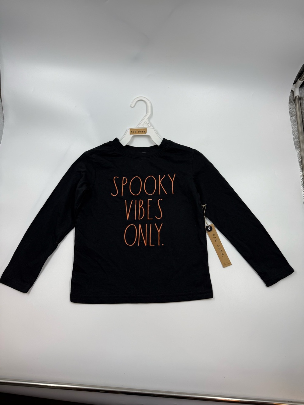 Rae Dunn Halloween Long Sleeve Shirt Size 6 “spooky Vibes Only” New!